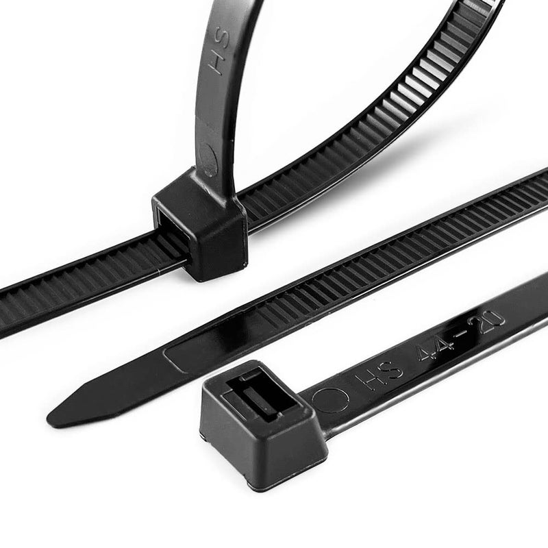 HS 10 Inch UV Resistant Wide Zip Ties (100 Pack) Plastic Cable Ties Heavy Duty Black Outdoor Zip Ties 10 Inch x 0.3 Inch,120 LBS Strength - Image 1